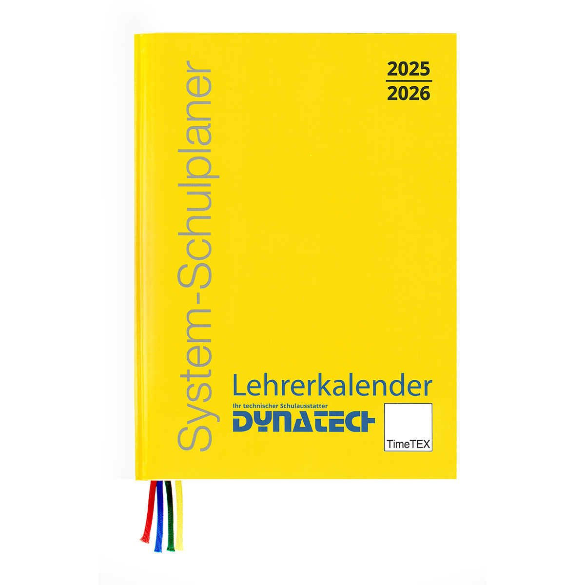 DynaTech TimeTEX System-Schulplaner 2025/2026 in A5-Plus, 4 Lesebänder, kartonierter Umschlag