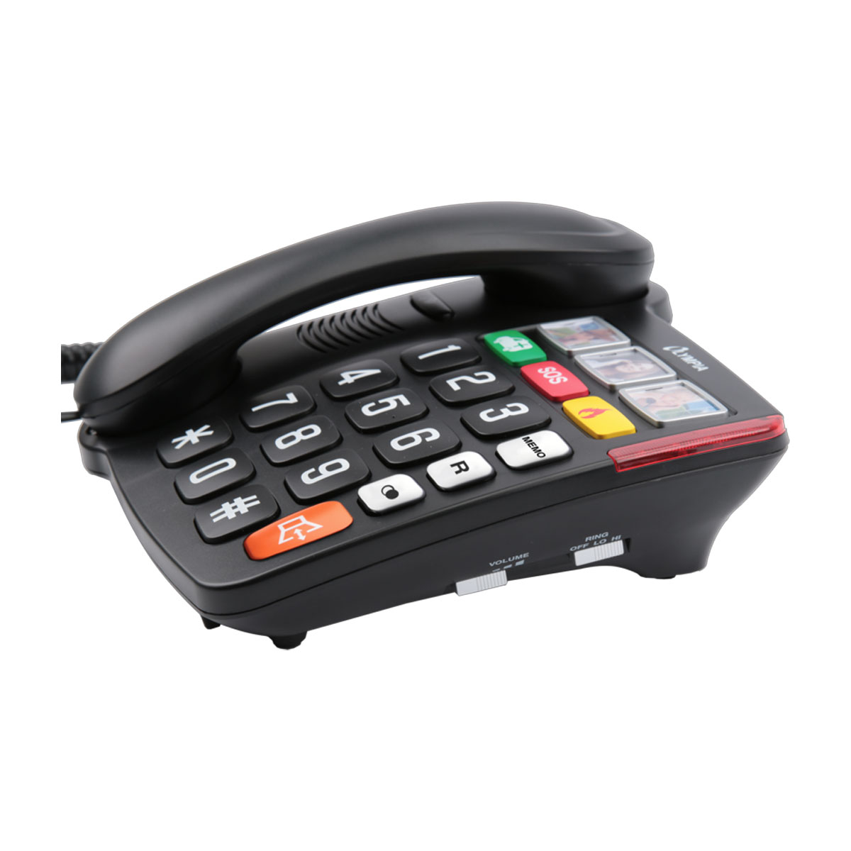 Olympia 4500 Großtastentelefon schwarz, 6x Direktwahltasten, LED zur Anrufsignalisierung 