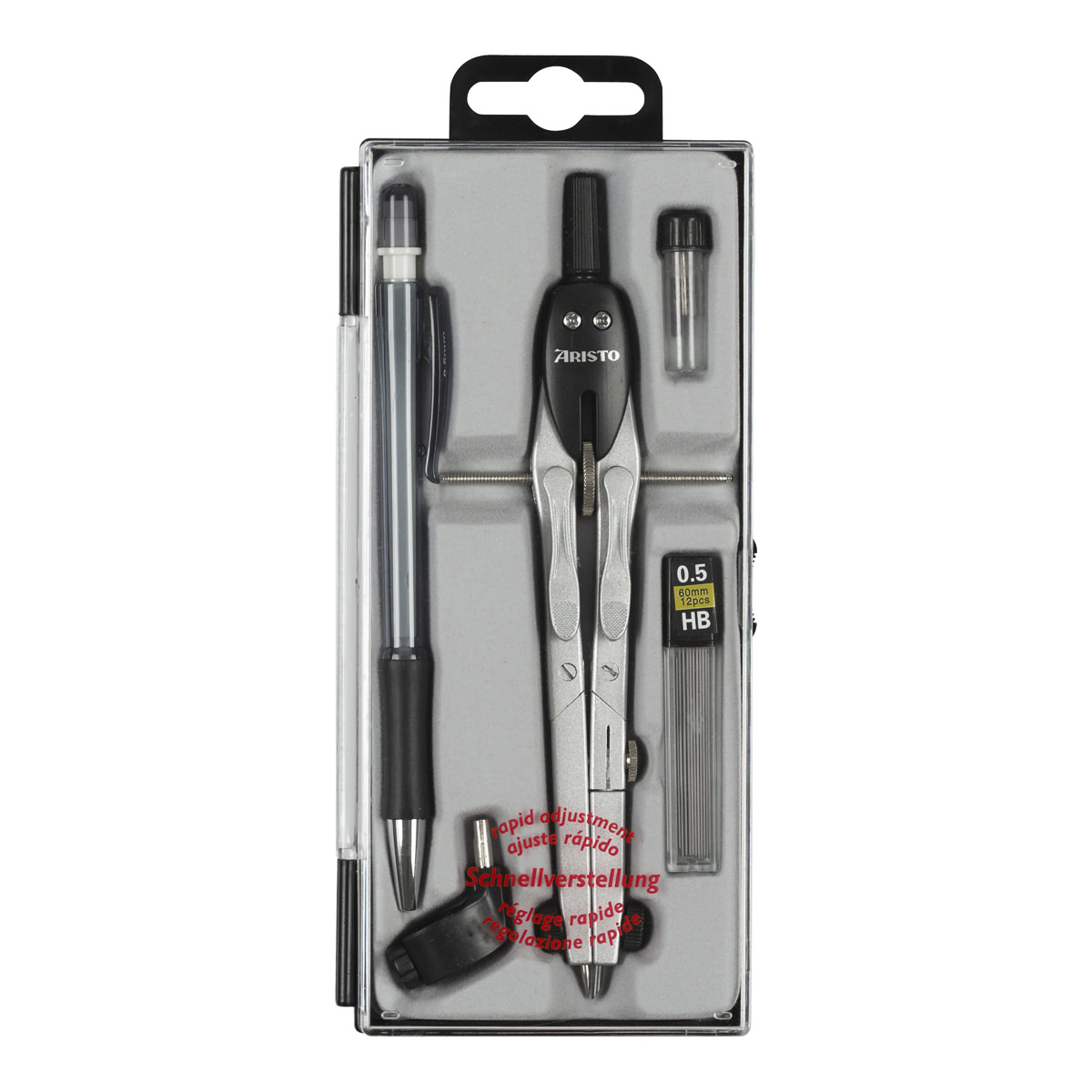 Aristo College Schnellverstellzirkel Set GZ-Schulset, 6-teilig 