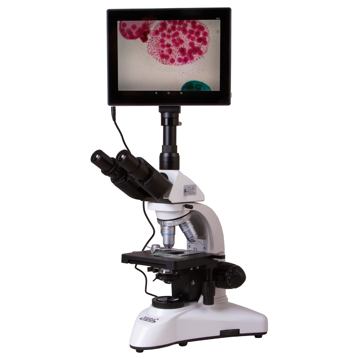 Levenhuk MED D25T LCD Digital Trinocular Mikroskop 40 - 1000 fach, 9,4" Display, 20 W Halogenlampe, Dunkelfeldkondensor