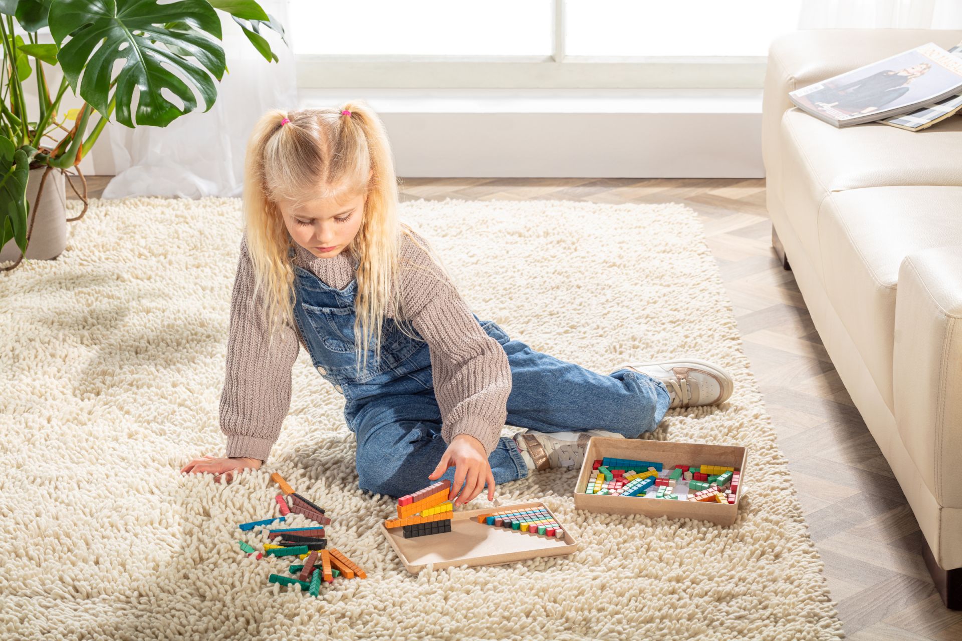 Wissner Rechenstäbe mit eingefräster Unterteilung in 10 Farben, 126 Stück 