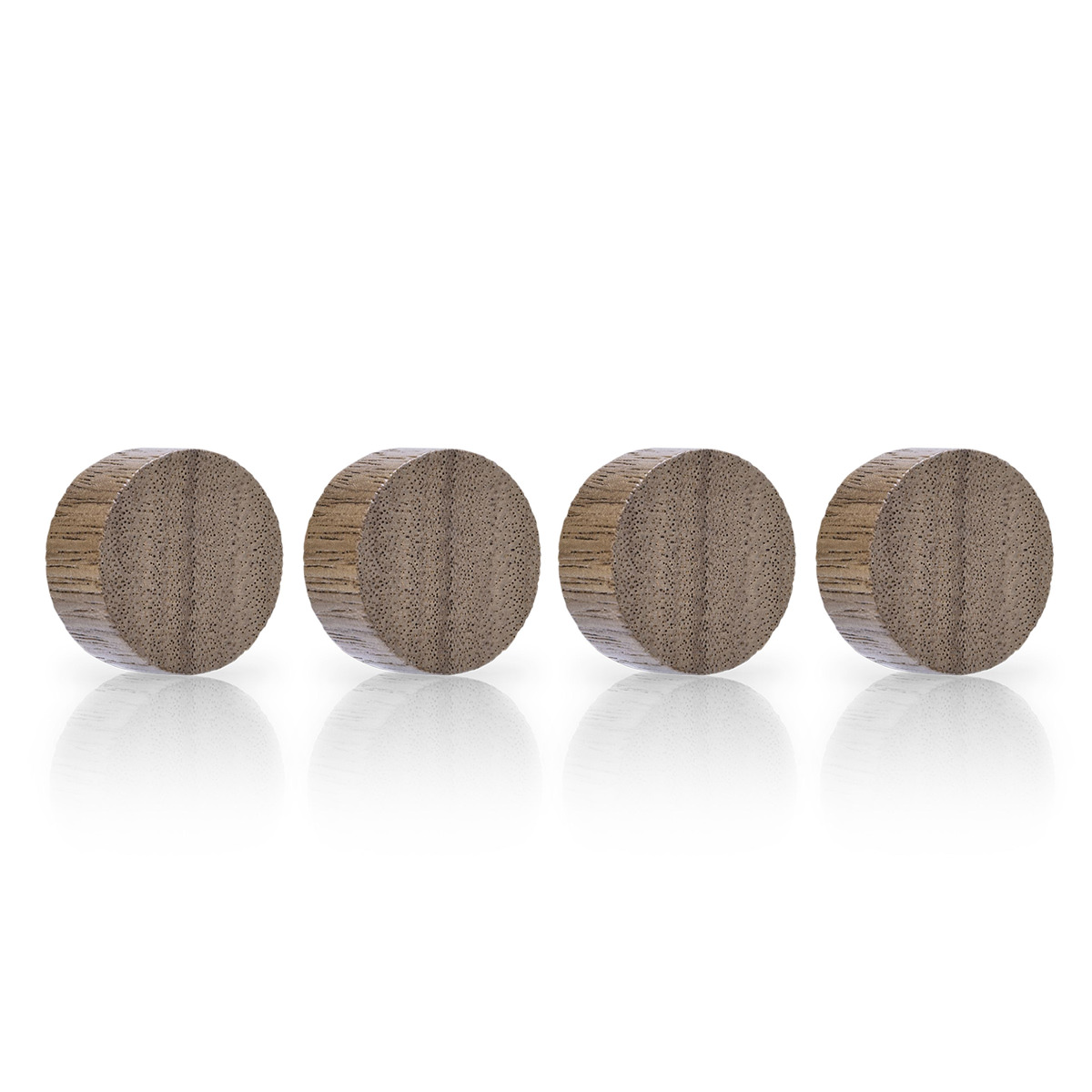 magnetoplan Design Magnets Wood Series, Circle, Walnuss, Ø 30 x 13mm, 4 Stk.