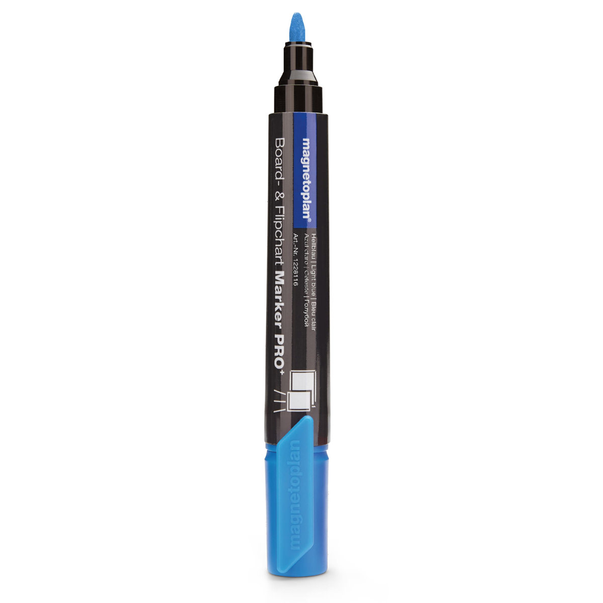 Magnetoplan 1228116 Board- und Flipchartmarker Pro+, hellblau, 4 Stück