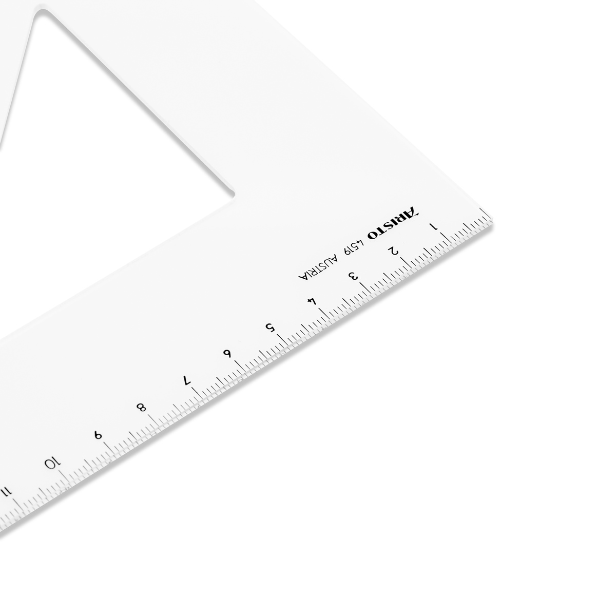 Aristo Dreieck 45 Grad ohne Facette Hypotenuse 26,9 cm, Teilung 19 cm 