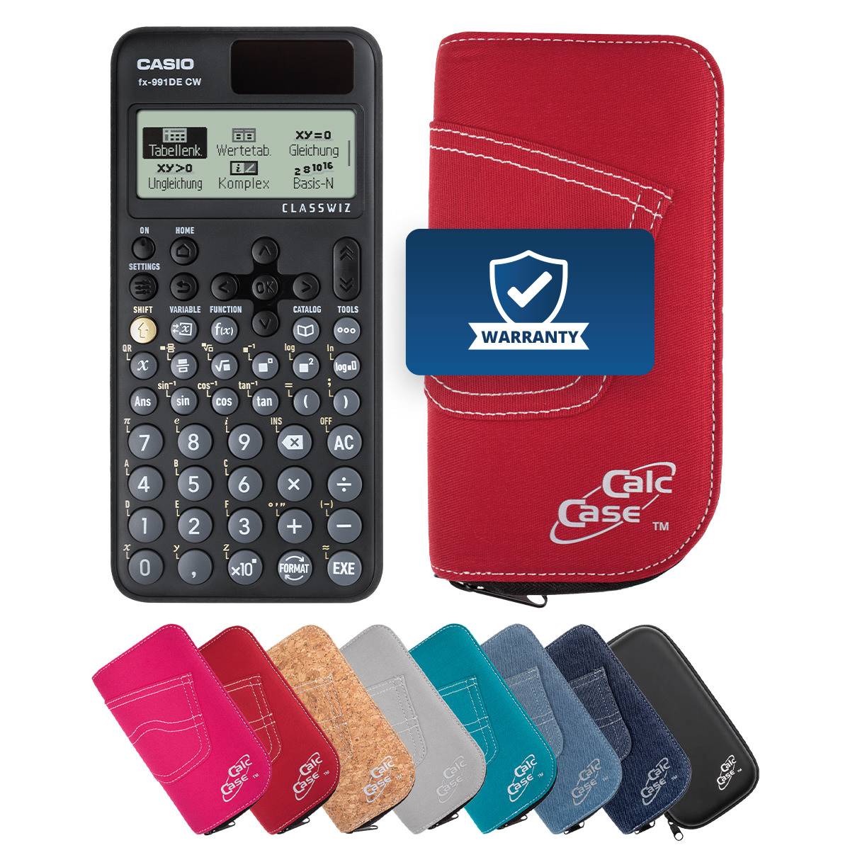 Casio FX-991 DE CW Schulrechner mit Schutztasche rot 