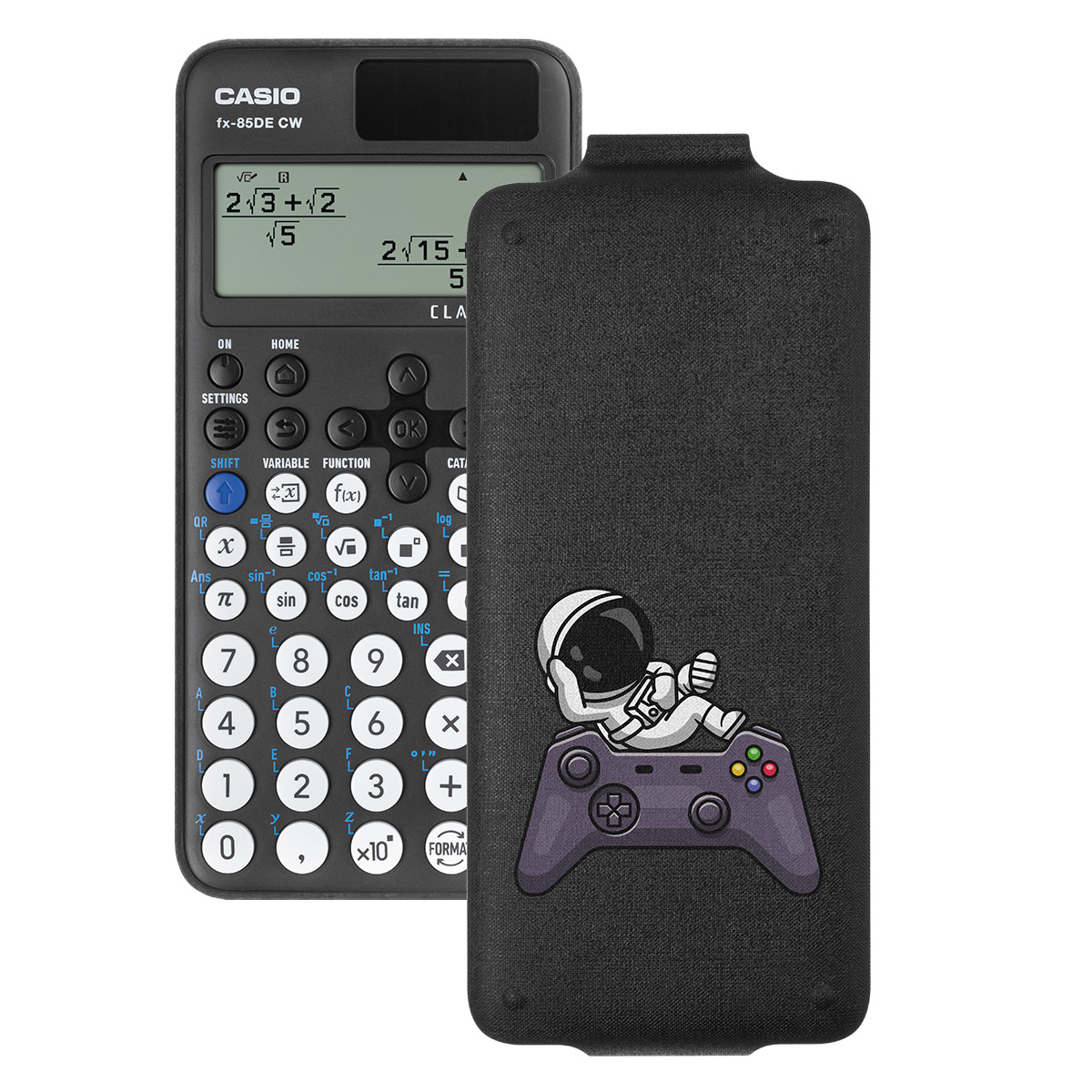 Casio FX-85 DE CW ClassWiz Schulrechner mit Space-Gaming-Bedruckung (Motiv 05)