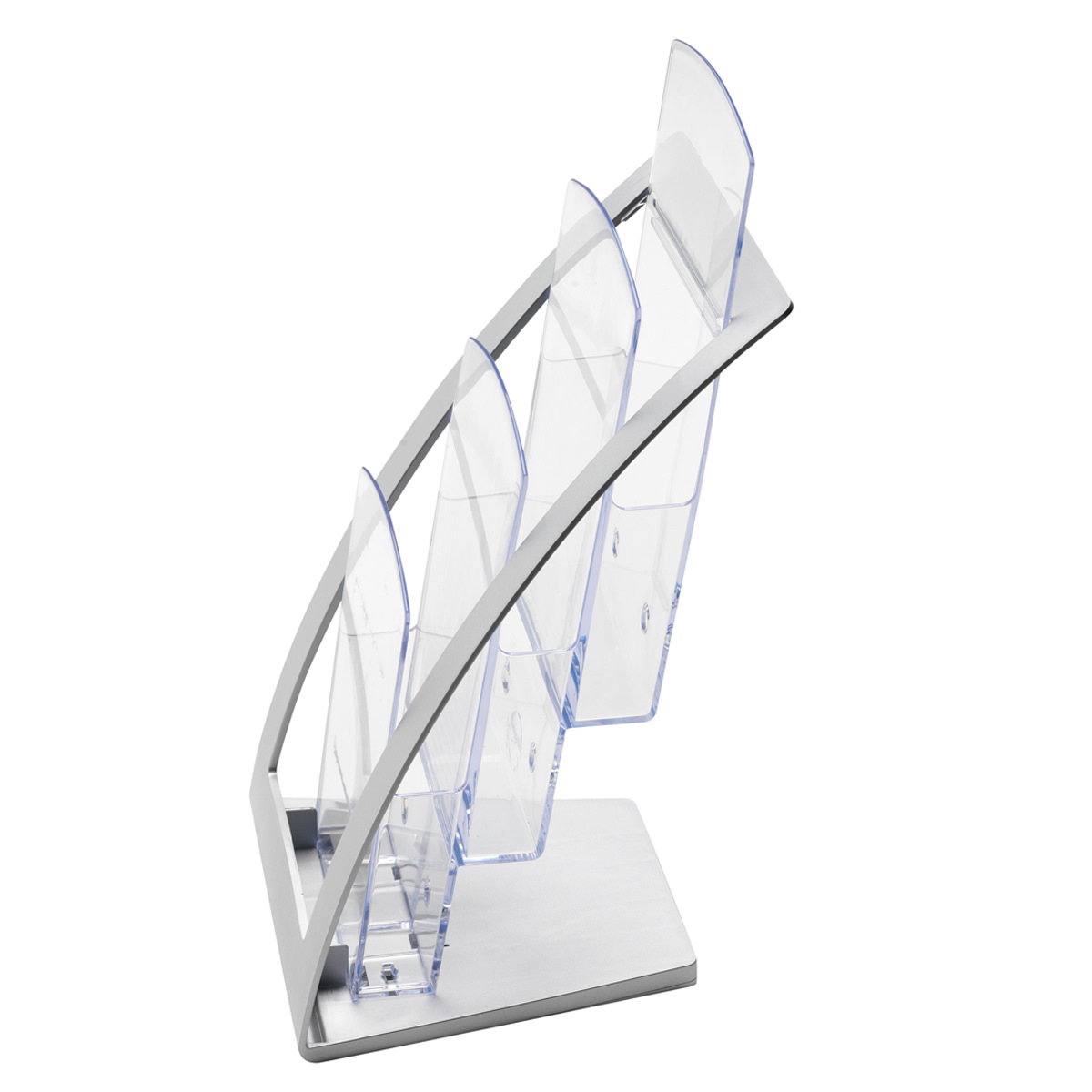 Magnetoplan 693645 Prospekthalter Contemporary DIN Lang, Silber