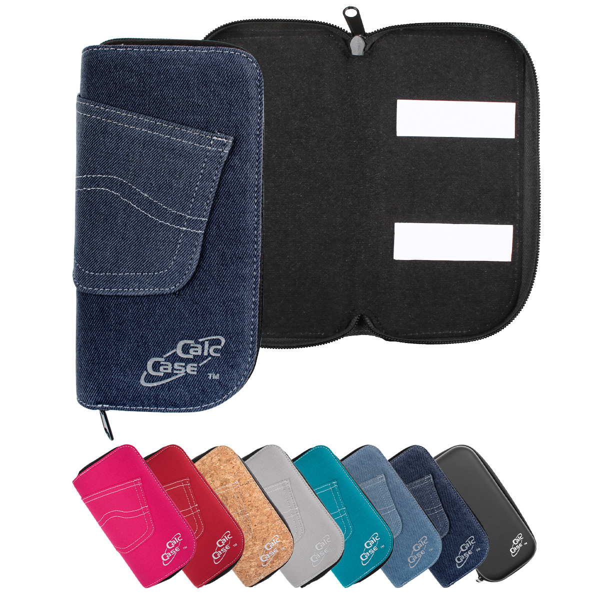 Casio FX-87 DE Plus II Schulrechner mit Schutztasche im Jeans-Design dunkelblau 