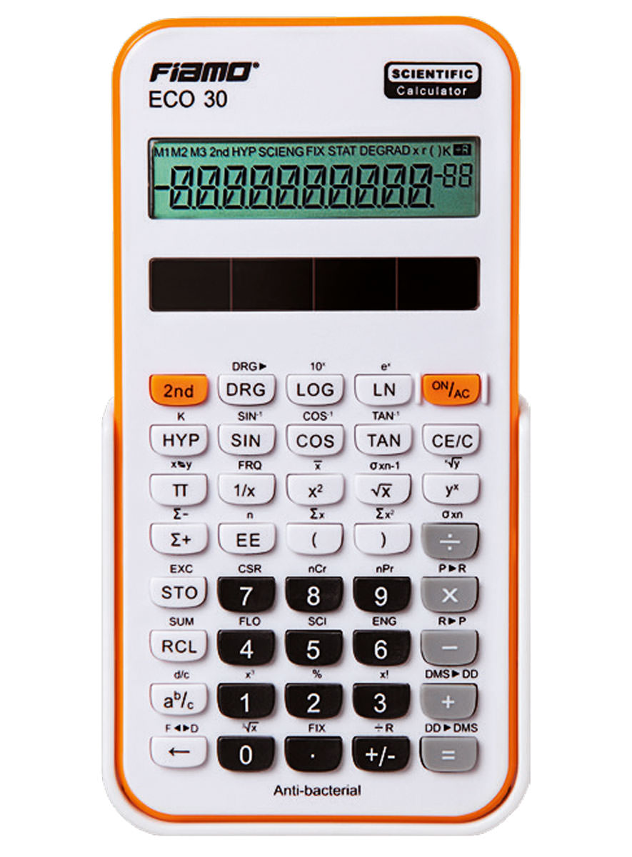 Fiamo ECO 30 wissenschaftlicher Taschenrechner weiß/orange 