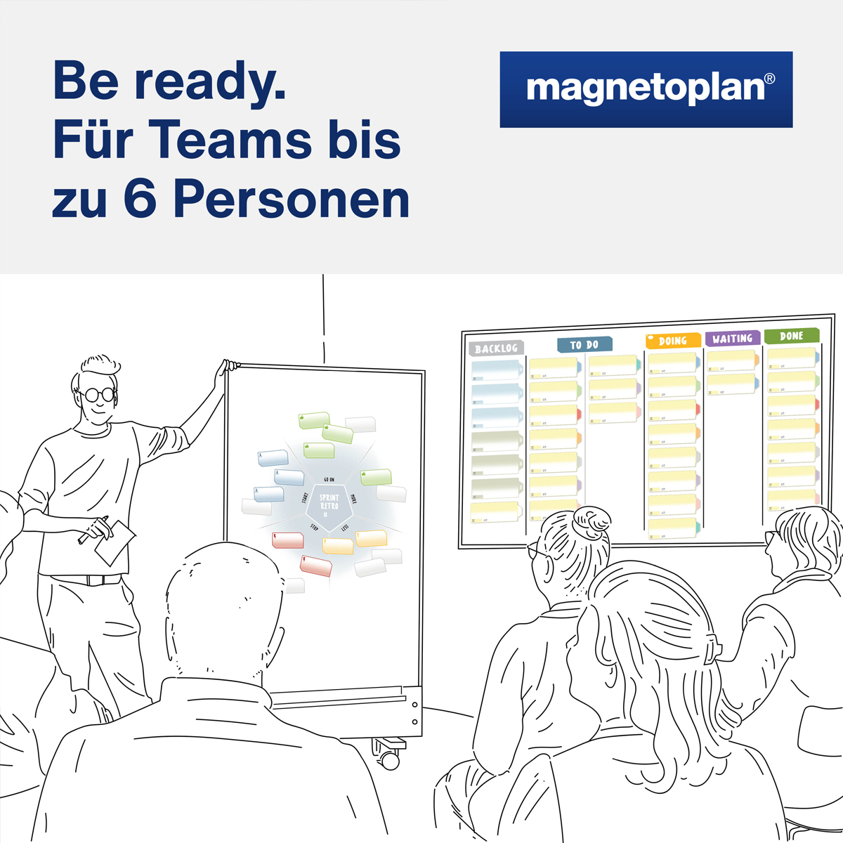 Magnetoplan Sprintbox für Projektteams, Toolset für agiles Arbeiten in Scrum oder Kanban 