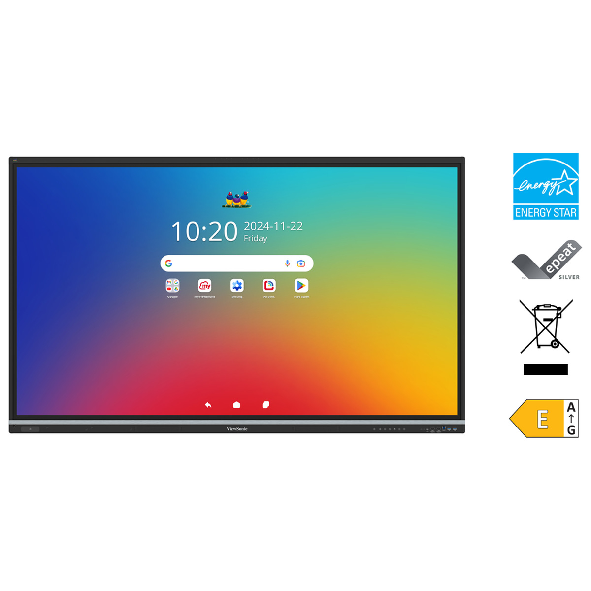 ViewSonic IFP7551-3C 75" Display, Android 14 EDLA, UHD, Multi Touch 