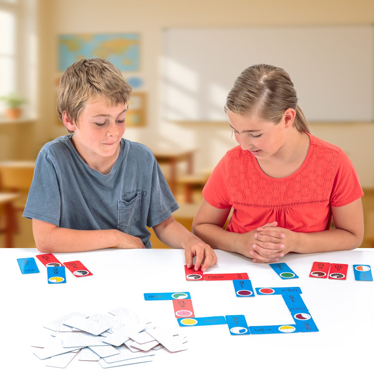 Wissner Domino Bruchrechnen mit 60 Aufgabenkärtchen zum spielerischen Üben von Bruchaufgaben