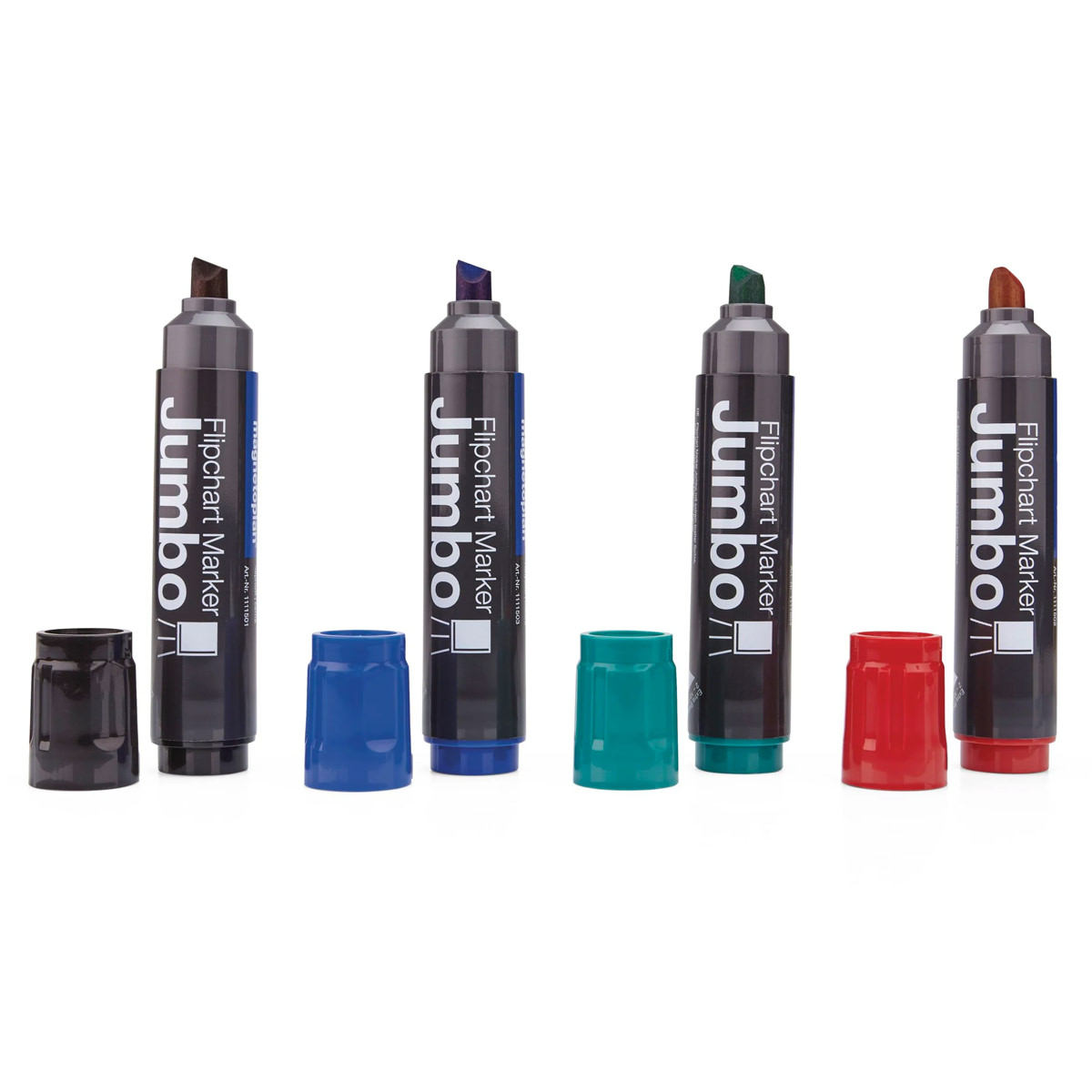 Magnetoplan 1111505 Flipchartmarker Jumbo 4 Stück, farblich sortiert