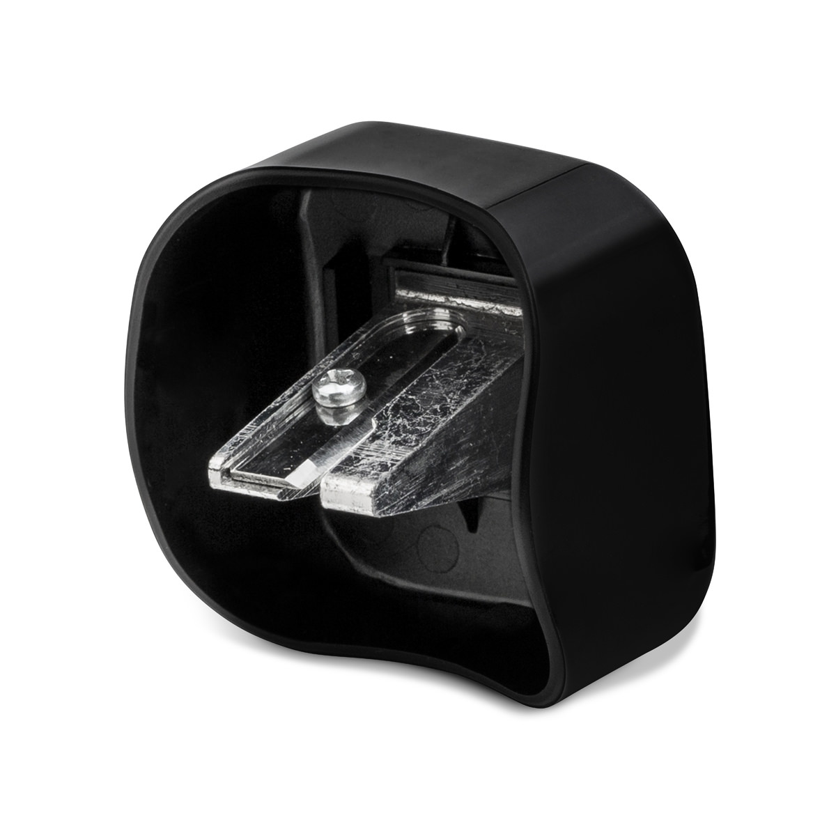 Aristo Dosenspitzer einfach, Auffangdose transparent mit Deckel in schwarz 