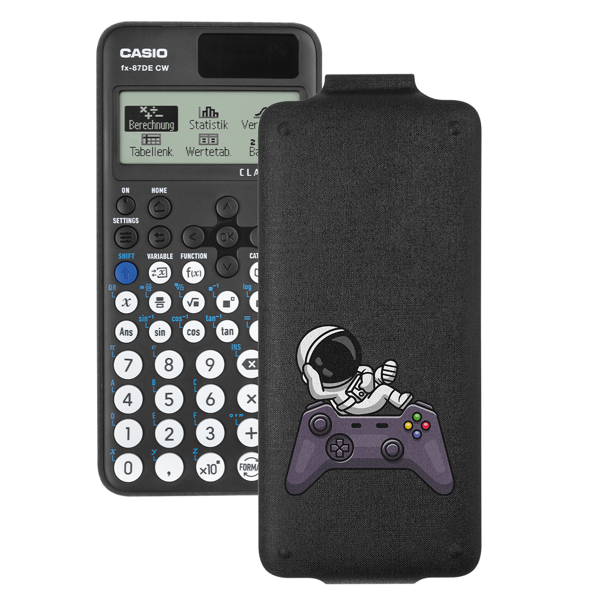 Casio FX-87 DE CW ClassWiz Schulrechner mit Space-Gaming-Bedruckung (Motiv 05)