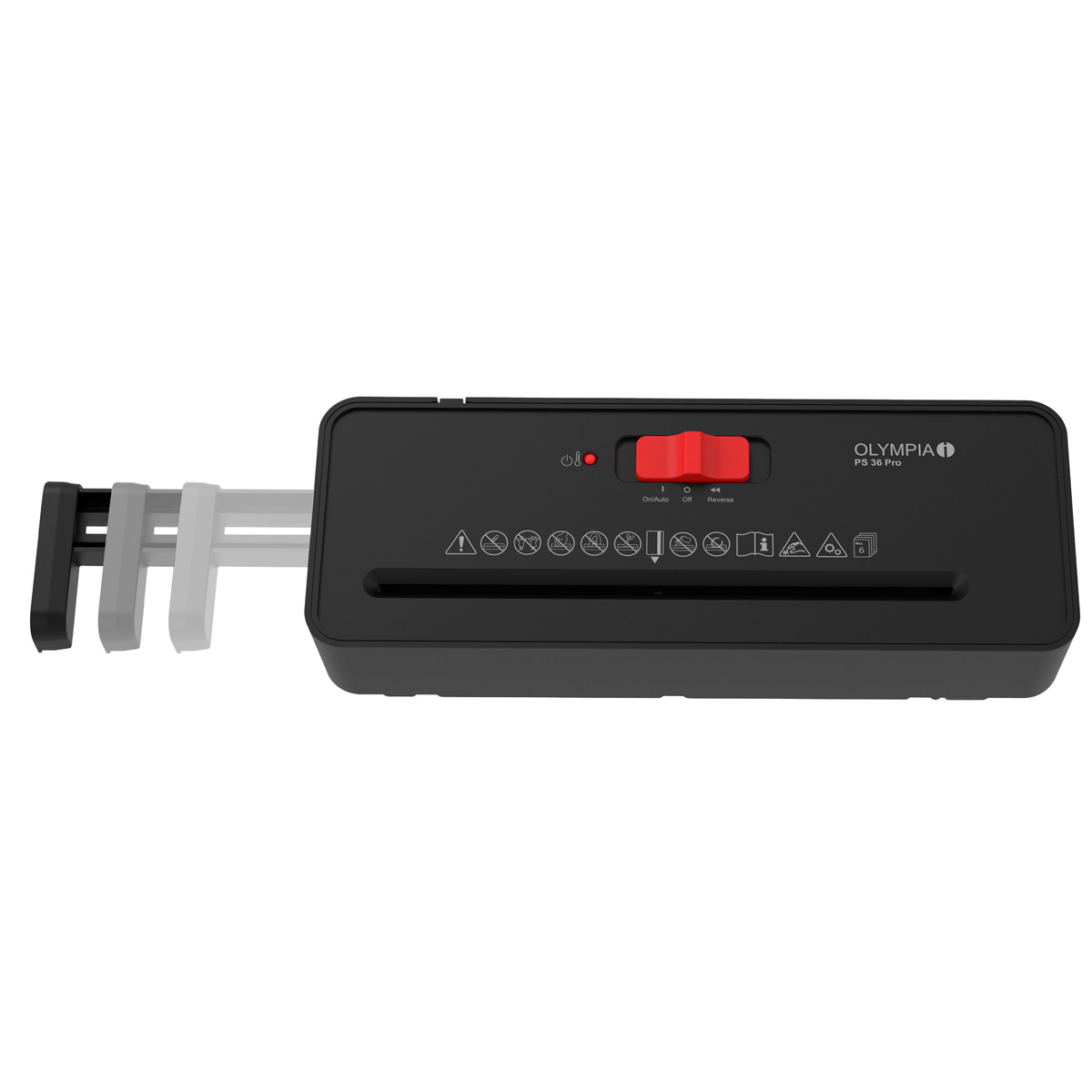 Olympia PS 36 Pro Aktenvernichter, schwarz, 6 Blatt, Streifenschnitt 