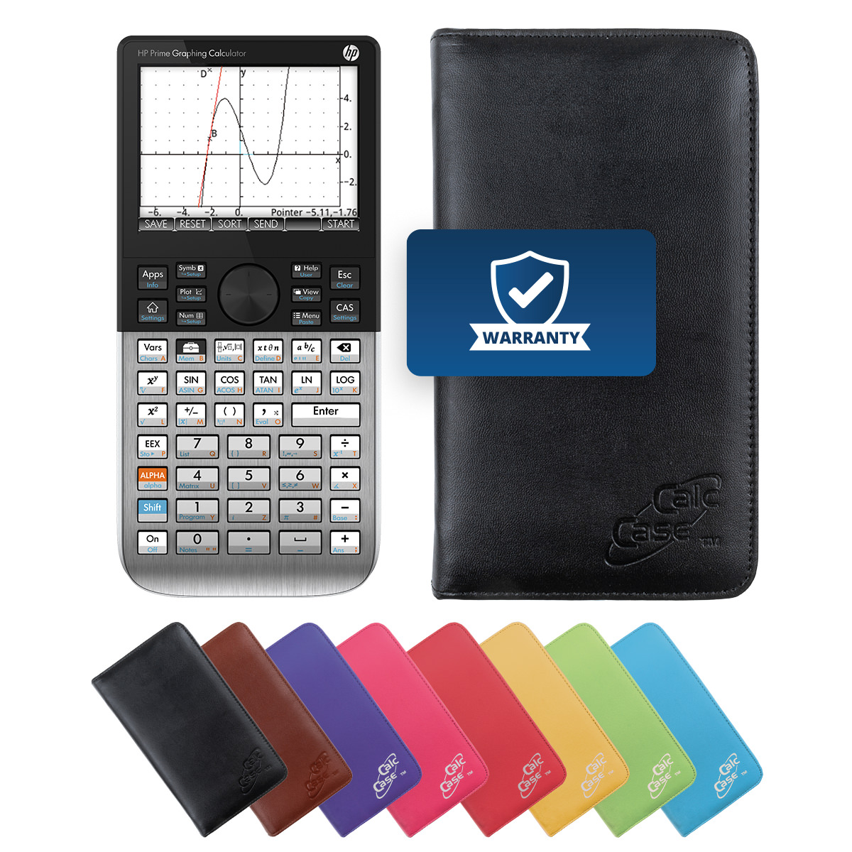 HP-Prime CAS Grafikrechner mit Schutztasche schwarz 