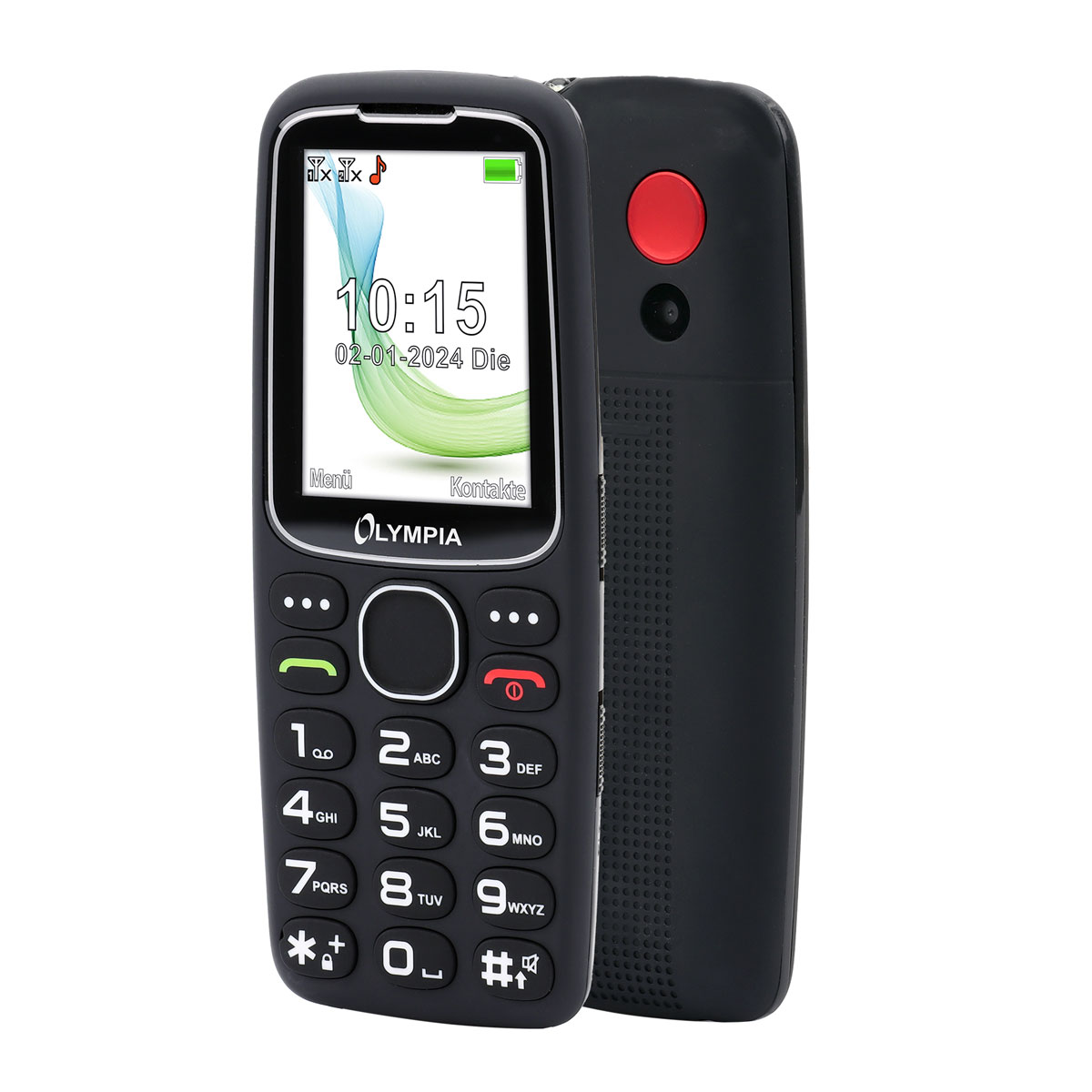 Olympia Star Mobiltelefon schwarz, Kamera, Bildkurzwahl, SOS-Taste 