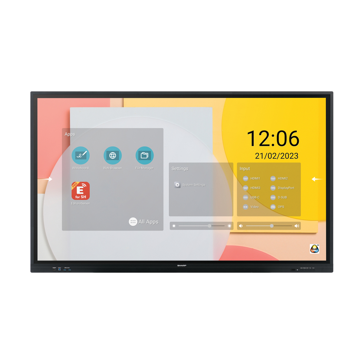 Sharp PN-LC752 75" (190cm) IR-Touch-Display 4K UHD, 450 cd/m²