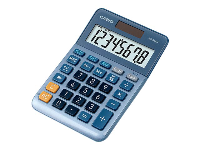 Casio MS 88 EM Tischrechner Solar/Batterie, mit Grund- & Finanzfunktionen