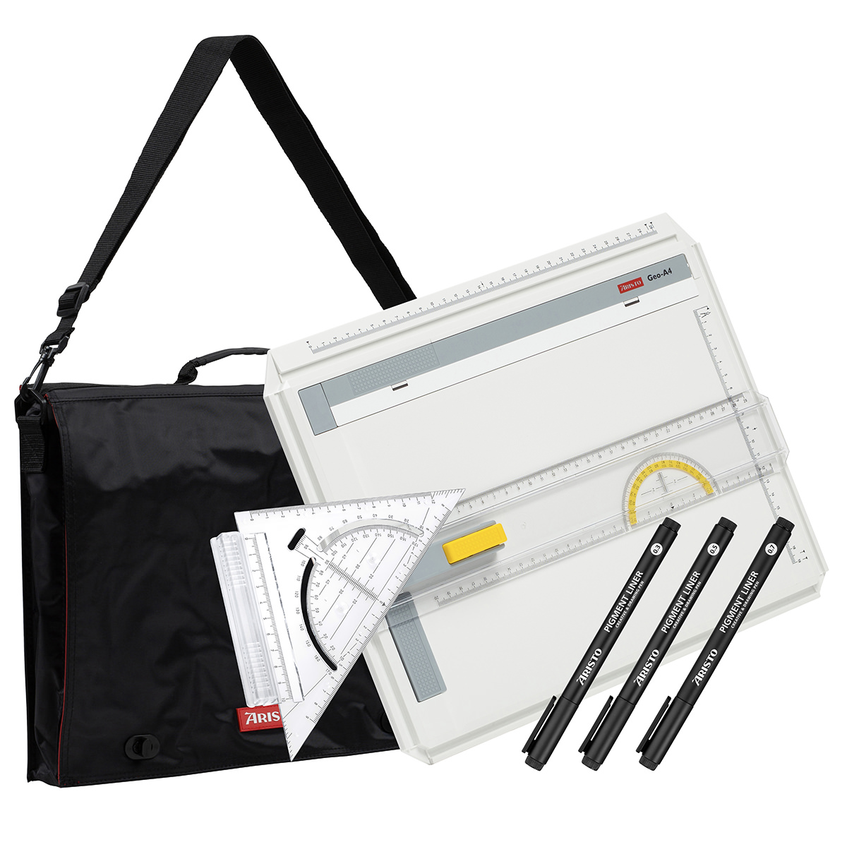 Aristo Geo Board Zeichenplatte A5 Set: 1x Geo Board A4, Tasche & Zubehör 