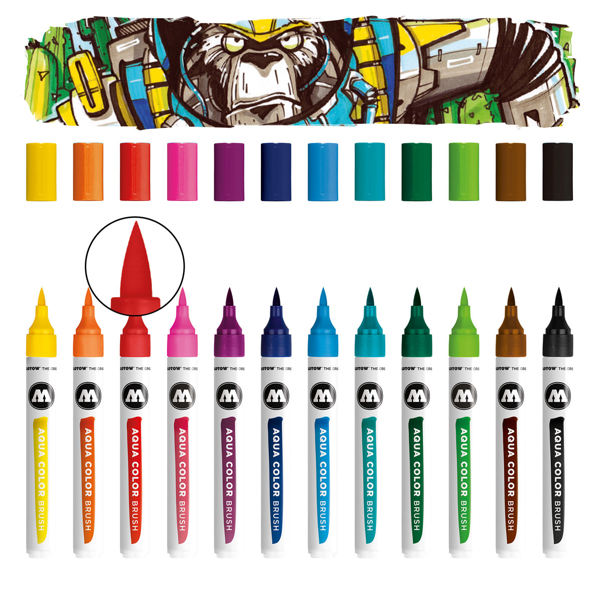 Molotow Marker AQUA COLOR BRUSH 12er Etui, Basic Set 1, sortiert Molotow Marker AQUA COLOR BRUSH 12er Etui, Basic Set 1, sortiert