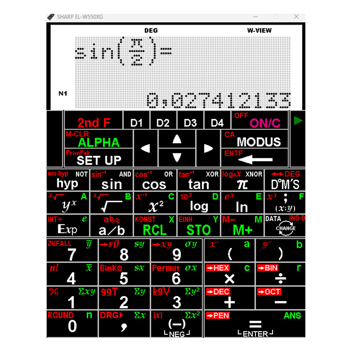 Sharp Emulator Software für das Modell EL-W550 XG 