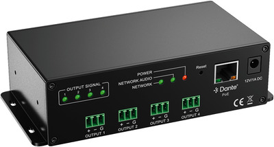 Monacor BLOCK4 Dante Netzwerk Audio Interface 