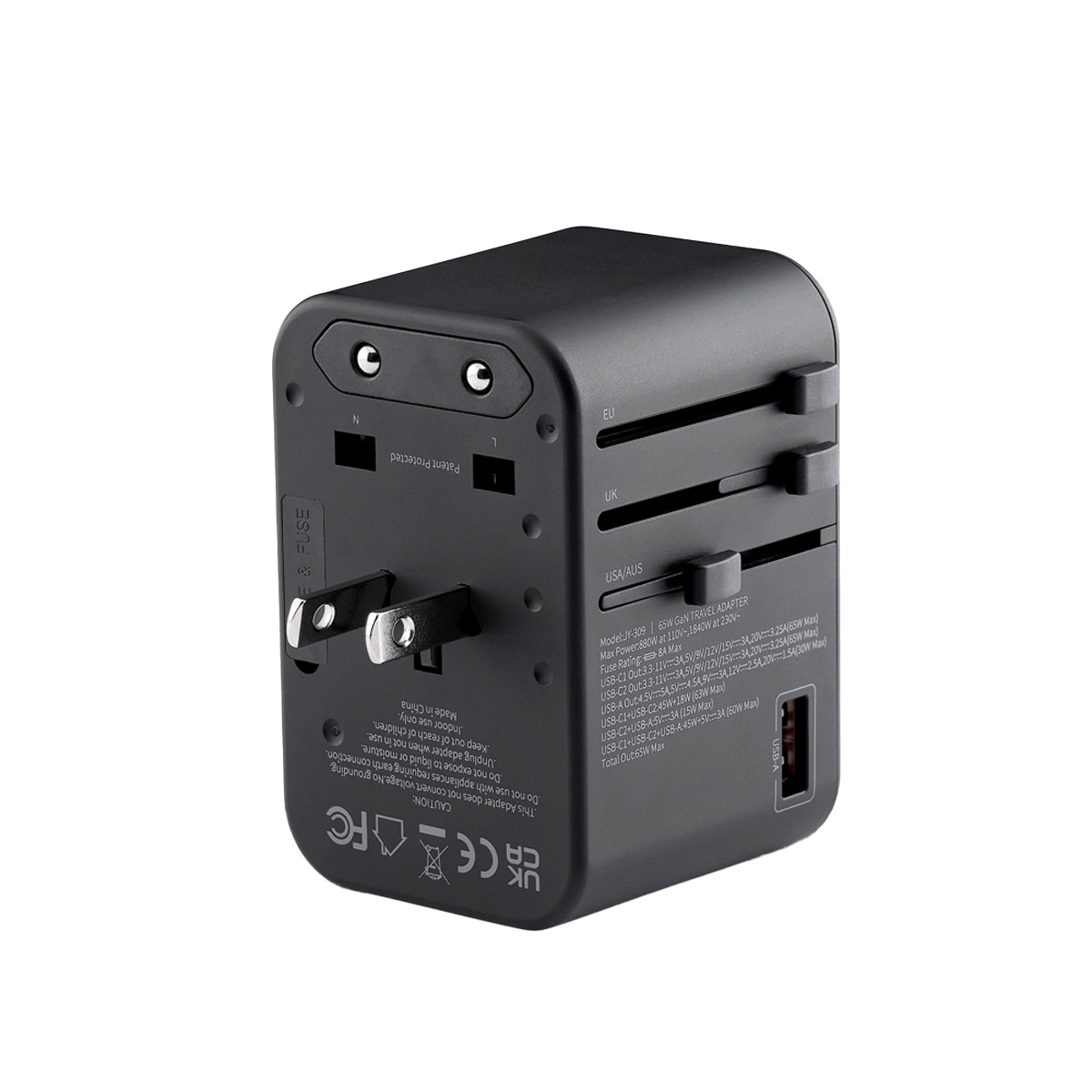 Formcase Universal Travel Adapter für US-, UK-, EU- und AU-Steckdosen Stecker­kompatibilität in über 150 Ländern