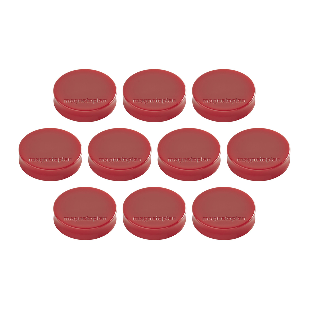 Magnetoplan 1664006 Ergo-Magnete medium, 10 Stück rot