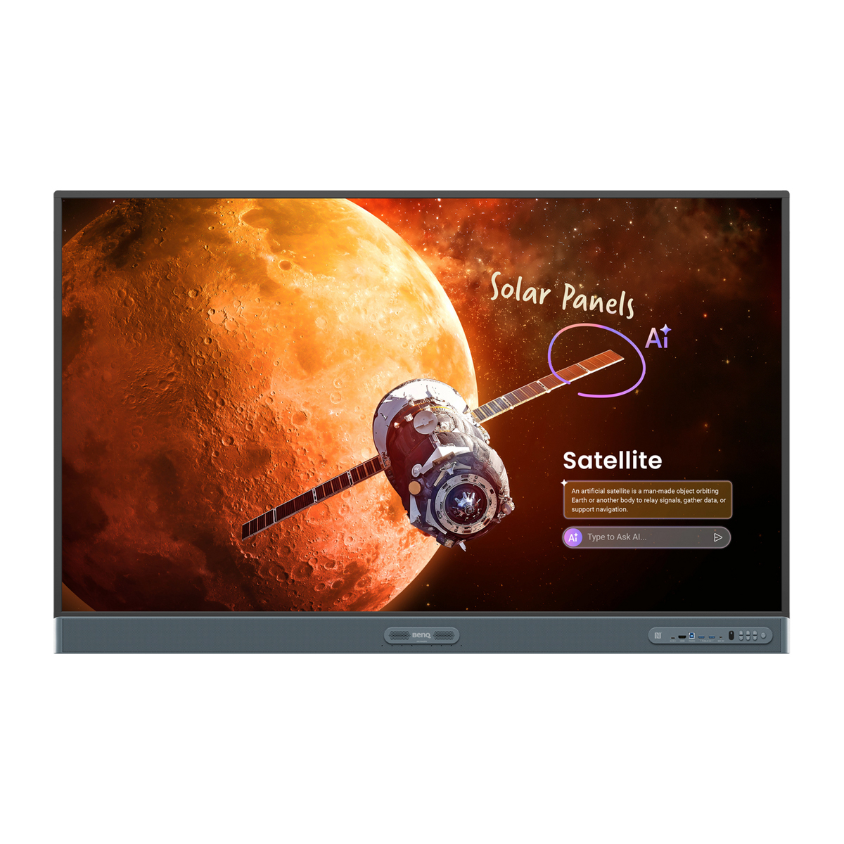 BenQ RP6505 65'' (165,1cm) Display, UHD, IR Touch, 128 GB, 3840 x 2160 px, 450cd/m², 8 ms, 1.500:1 