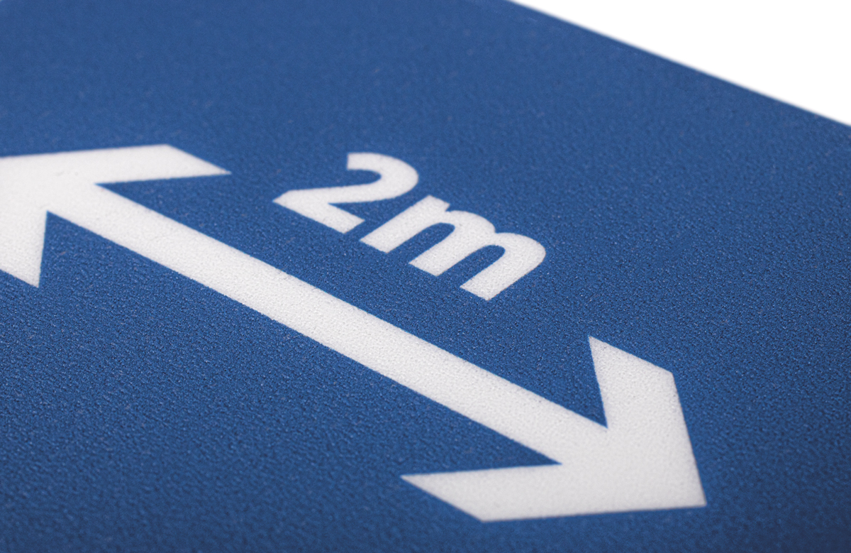 Abstandsaufkleber lang für Fliesen und Glas Markierung von Warteschlangen/Sicherheitsabständen Abstandsaufkleber lang für Fliesen und Glas Markierung von Warteschlangen/Sicherheitsabständen