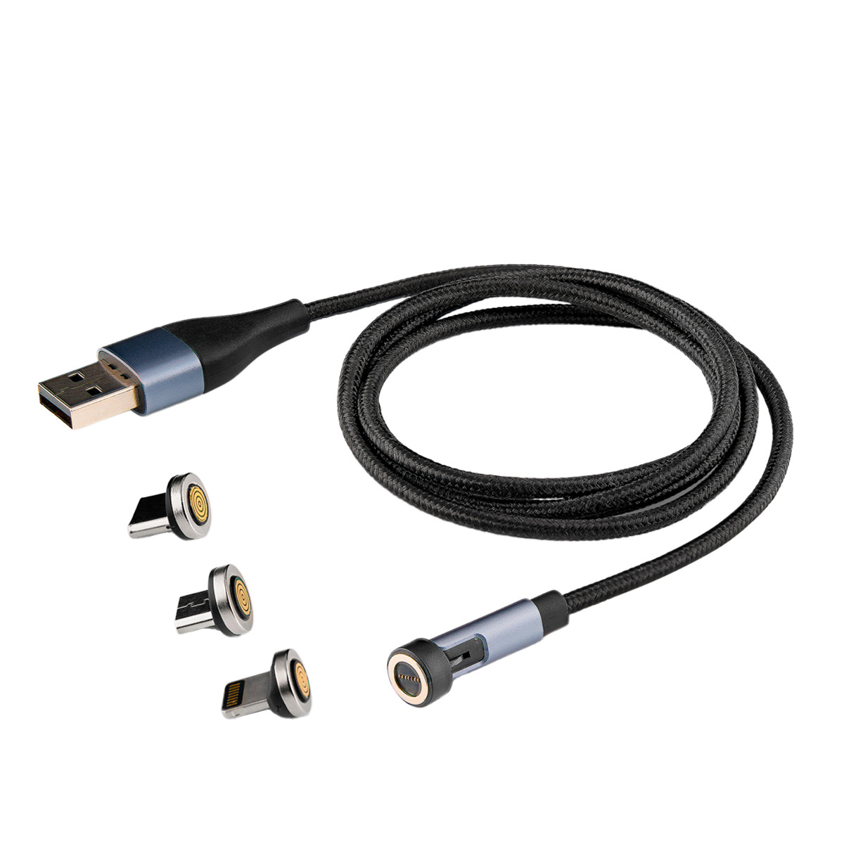 Formcase Premium Flexi Magnetic-Kabel USB-C/A auf USB-C/Lightning/Micro, 1m