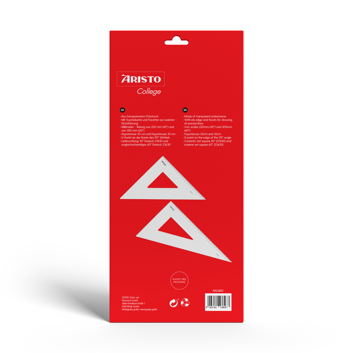 Aristo College Dreieck Set 30 cm 2er Set mit AR23430 und AR23630 