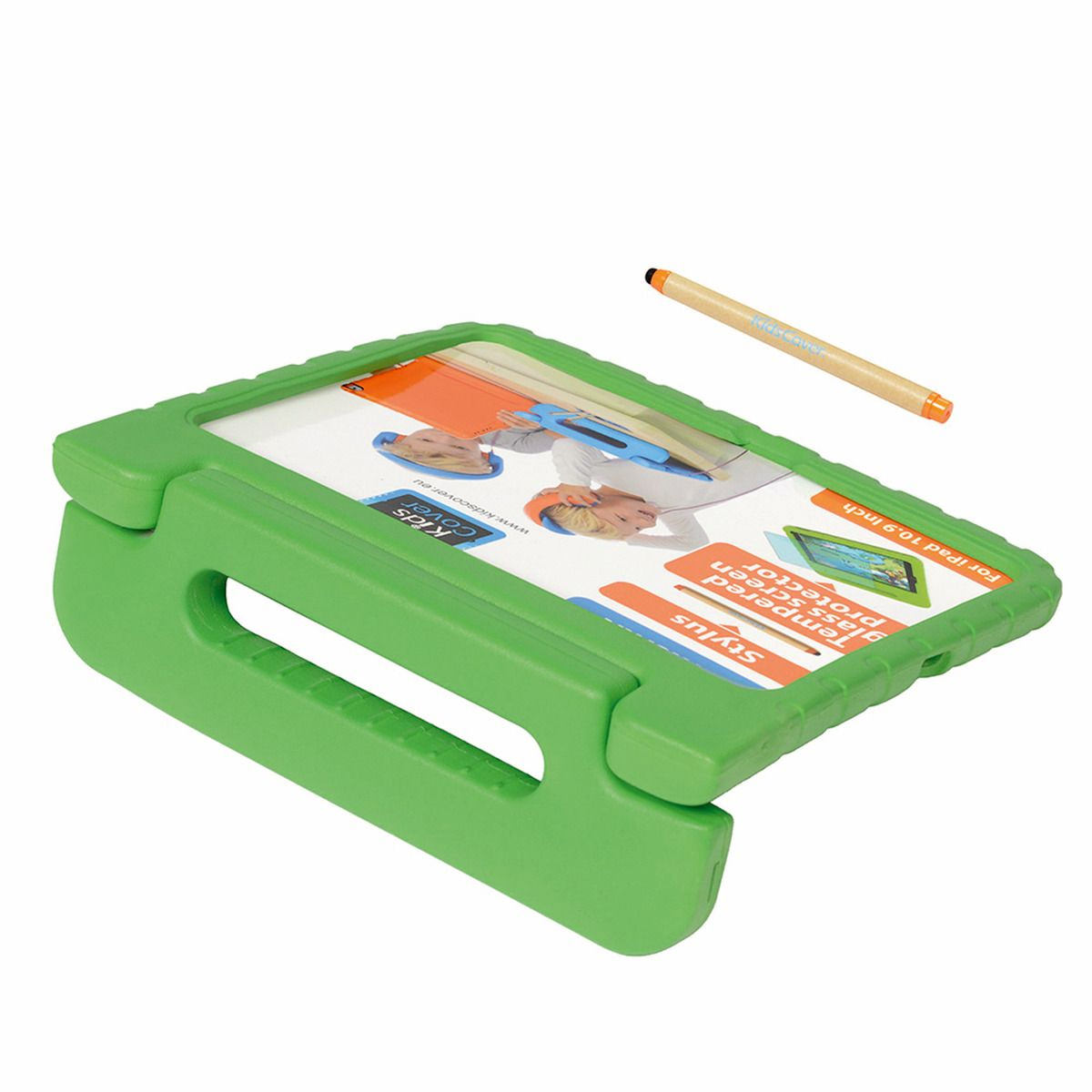 PARAPROJECT® KidsCover für iPad 10.9'' der 10. Generation, Schutzhülle in grün, inkl. Stylus