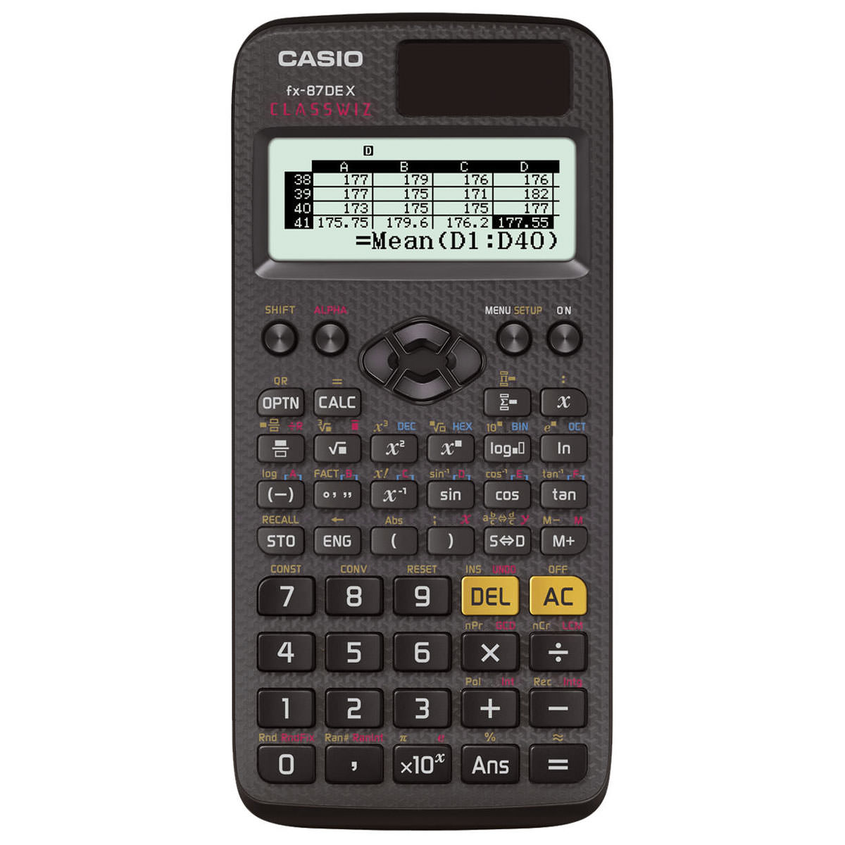 Casio FX-87 DE X Schulrechner und Schutztasche rot 
