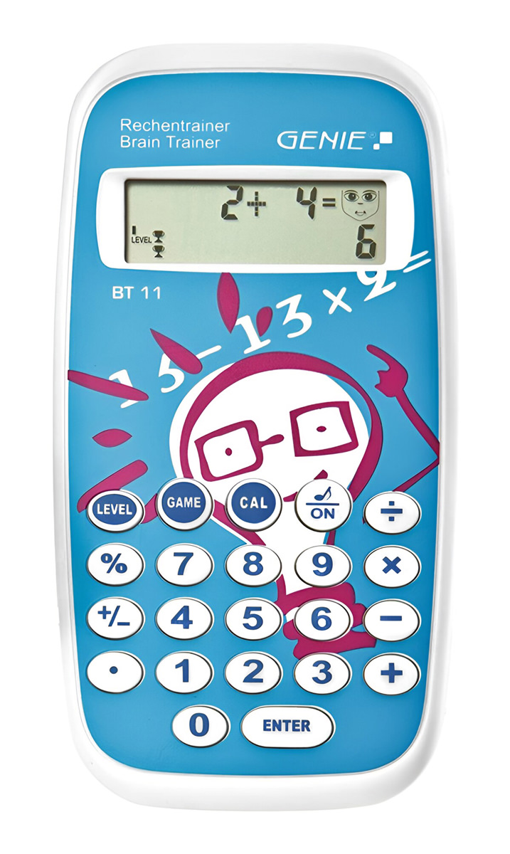 Genie BT 11 Rechentrainer für Kinder, zahlreiche Aufgaben, auch als Quiz und Rätsel, inkl. Taschenrechnerfunktion