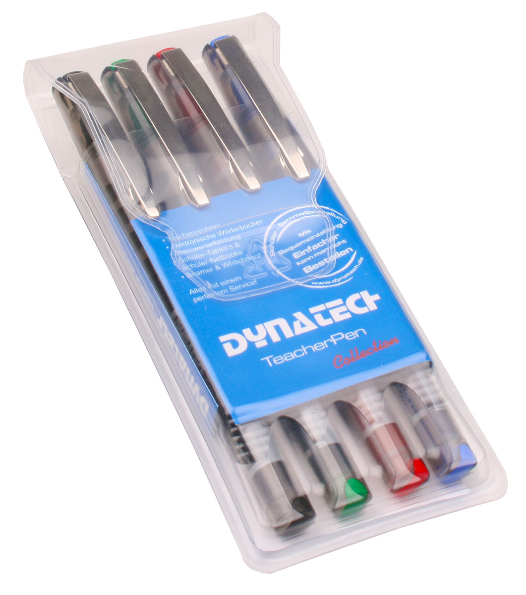 DynaTech TeacherPen Collection 4 dokumentenechte Tintenroller Farben: rot, grün, schwarz, blau