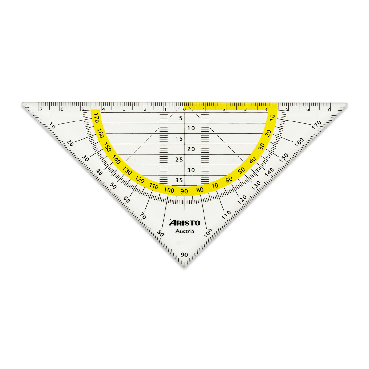 Aristo Flex Geometrie Dreieck 16 cm biegsam, Hyp. 16 cm, transparent 