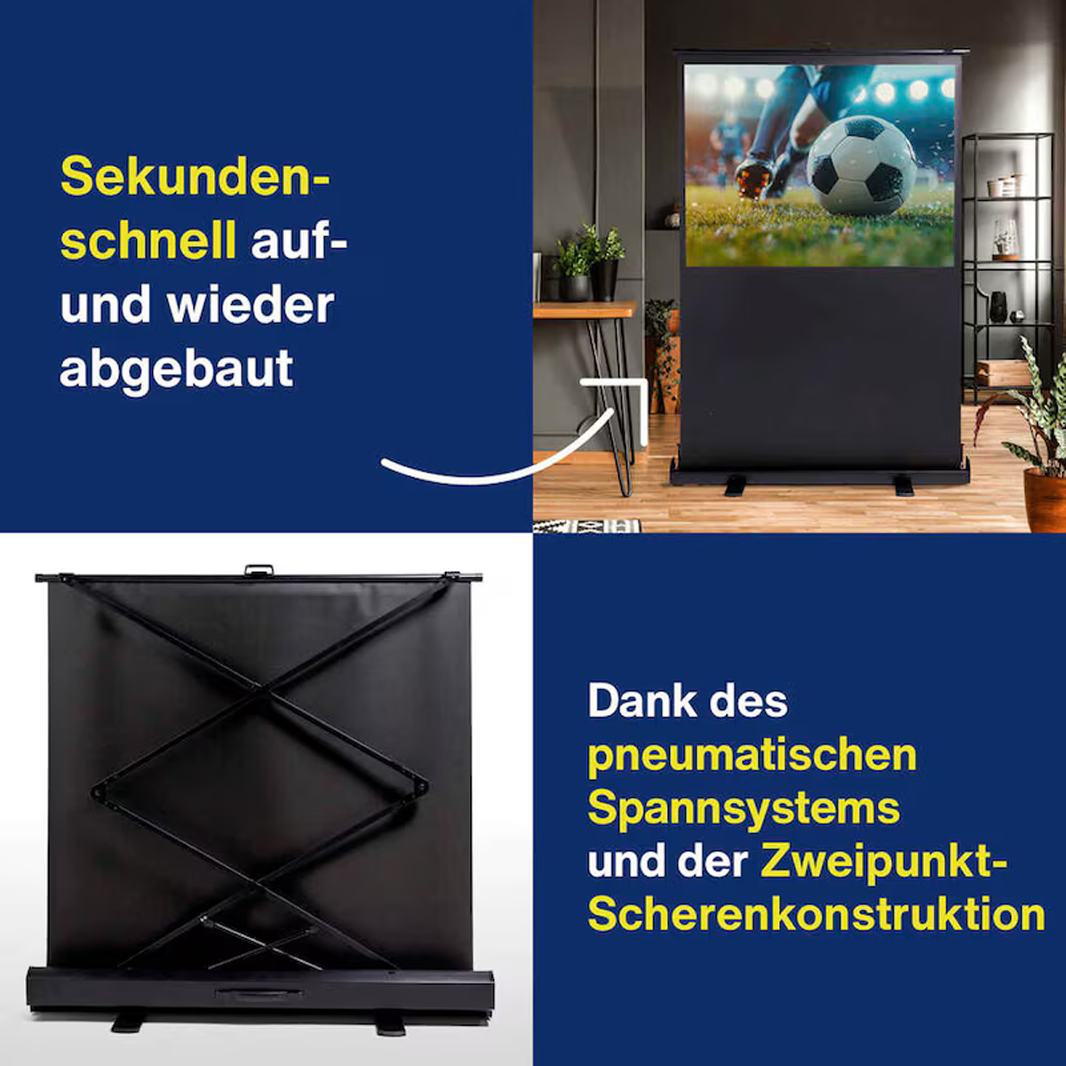 Magnetoplan mobile Pull-Up Bodenleinwand 4:3, 1350 x 1800 mm 