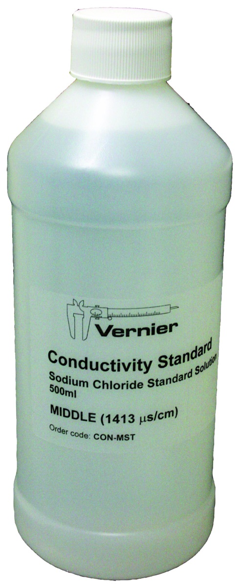 Vernier Kalibrierungslösung (CON-MST) 1.413 µS/cm, Medium Standard für Vernier Leitfähigkeitssensor 500 ml Flasche