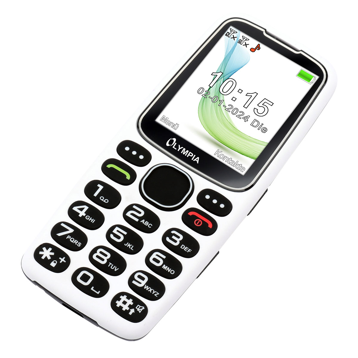 Olympia Star Mobiltelefon weiß, Kamera, Bildkurzwahl, SOS-Taste 