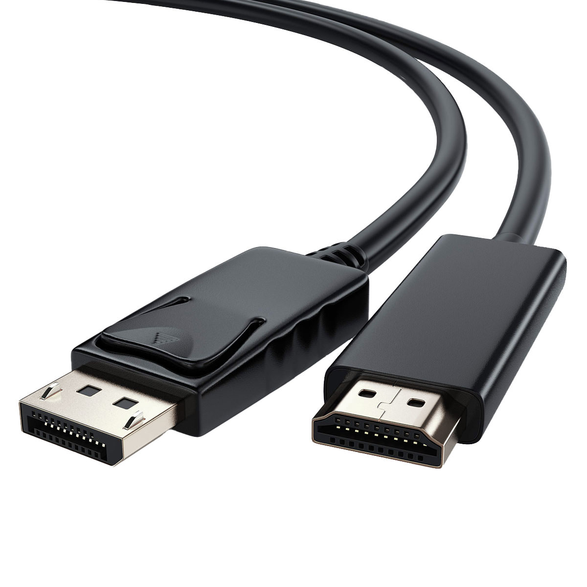 Displayport auf HDMI Kabel 2m DP Stecker / HDMI Stecker schwarz