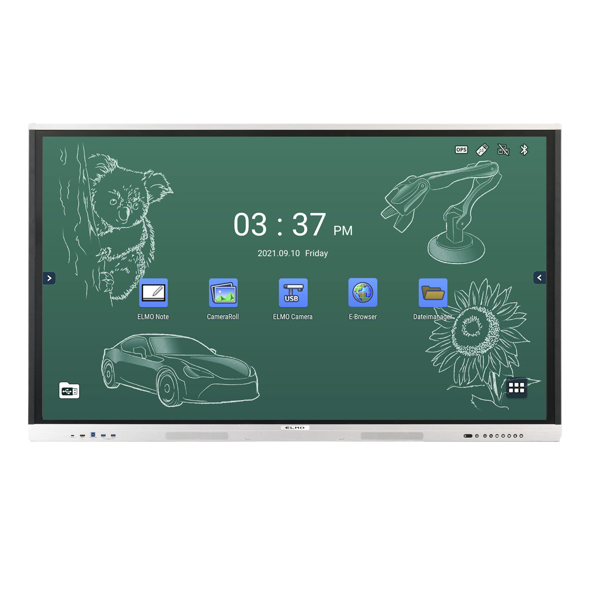 Elmo EL75R2 75'' (187,96cm) LC-Display, UHD, IR Touch 