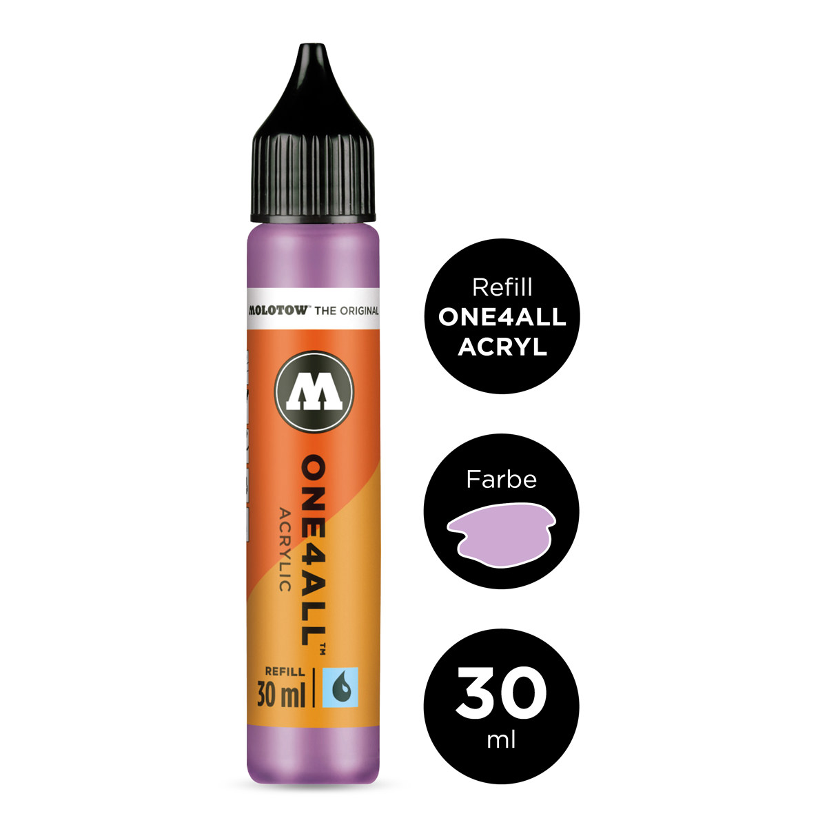 Molotow Nachfüllflasche ONE4ALL ACRYLIC 30 ml, Nr. 201, flieder pastell 