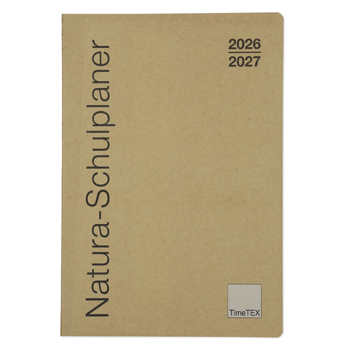 TimeTEX Natura-Schulplaner A4-Plus 2026/2027 mit 2 Lineal-Lesezeichen und naturbelassenem Cover