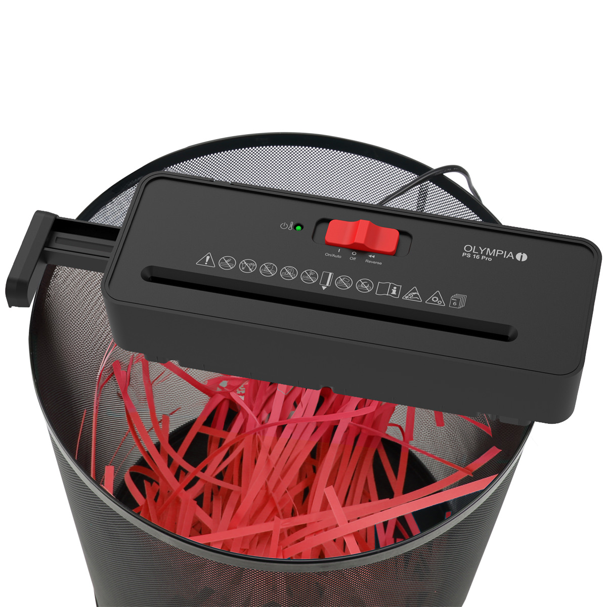 Olympia PS 16 Pro Papierschredder schwarz, Aktenvernichter-Aufsatz 