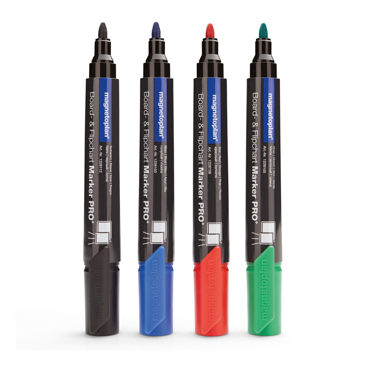 Magnetoplan 12281 Board- und Flipchartmarker Pro+, 4 Stück, farblich sortiert