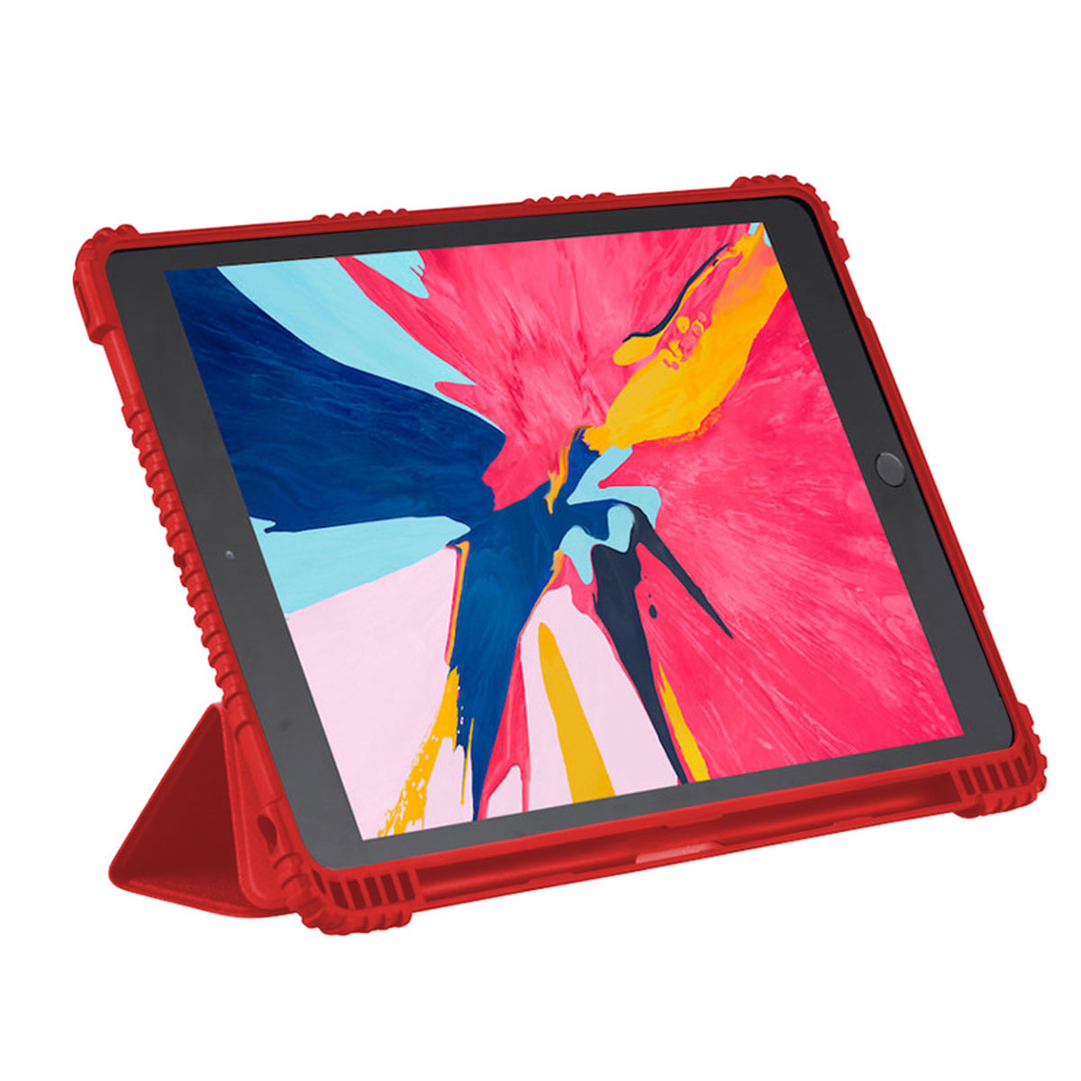 SHOCKGUARD View PEN iPad 10.2 Case in rot/transparent