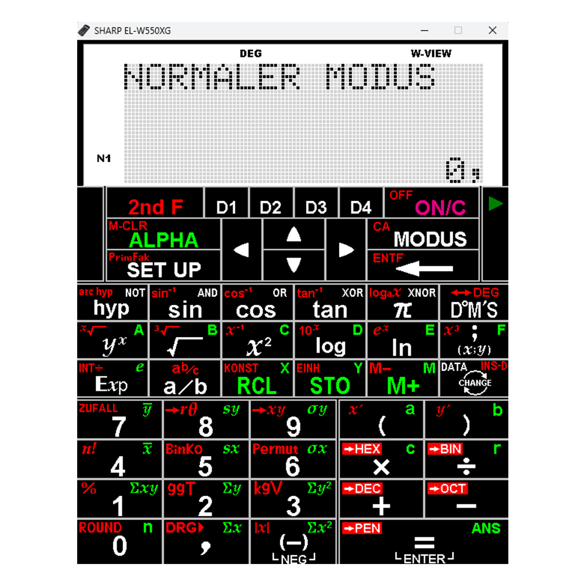 Sharp Emulator Software für das Modell EL-W550 XG 